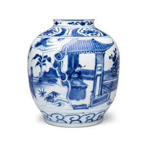 A Chinese blue and white baluster vase with narrative design — 照片 3