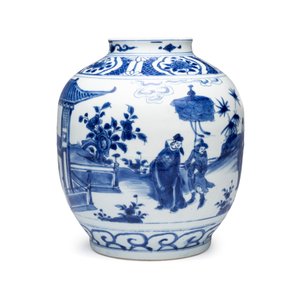 A Chinese blue and white baluster vase with narrative design — 照片 4