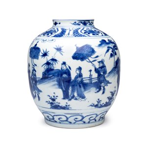 A Chinese blue and white baluster vase with narrative design — 照片 5