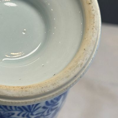 A Chinese blue and white beaker and cover with floral design — photo 25