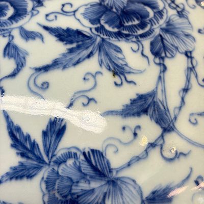 A Chinese blue and white cloche or domed cover with peonies — foto 8