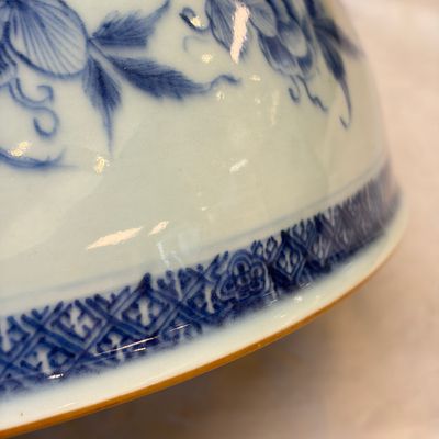 A Chinese blue and white cloche or domed cover with peonies — foto 9