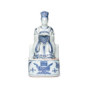 A Chinese blue and white figure of a Daoist deity — photo 2