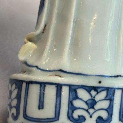 A Chinese blue and white figure of the immortal He Xiangu — photo 19