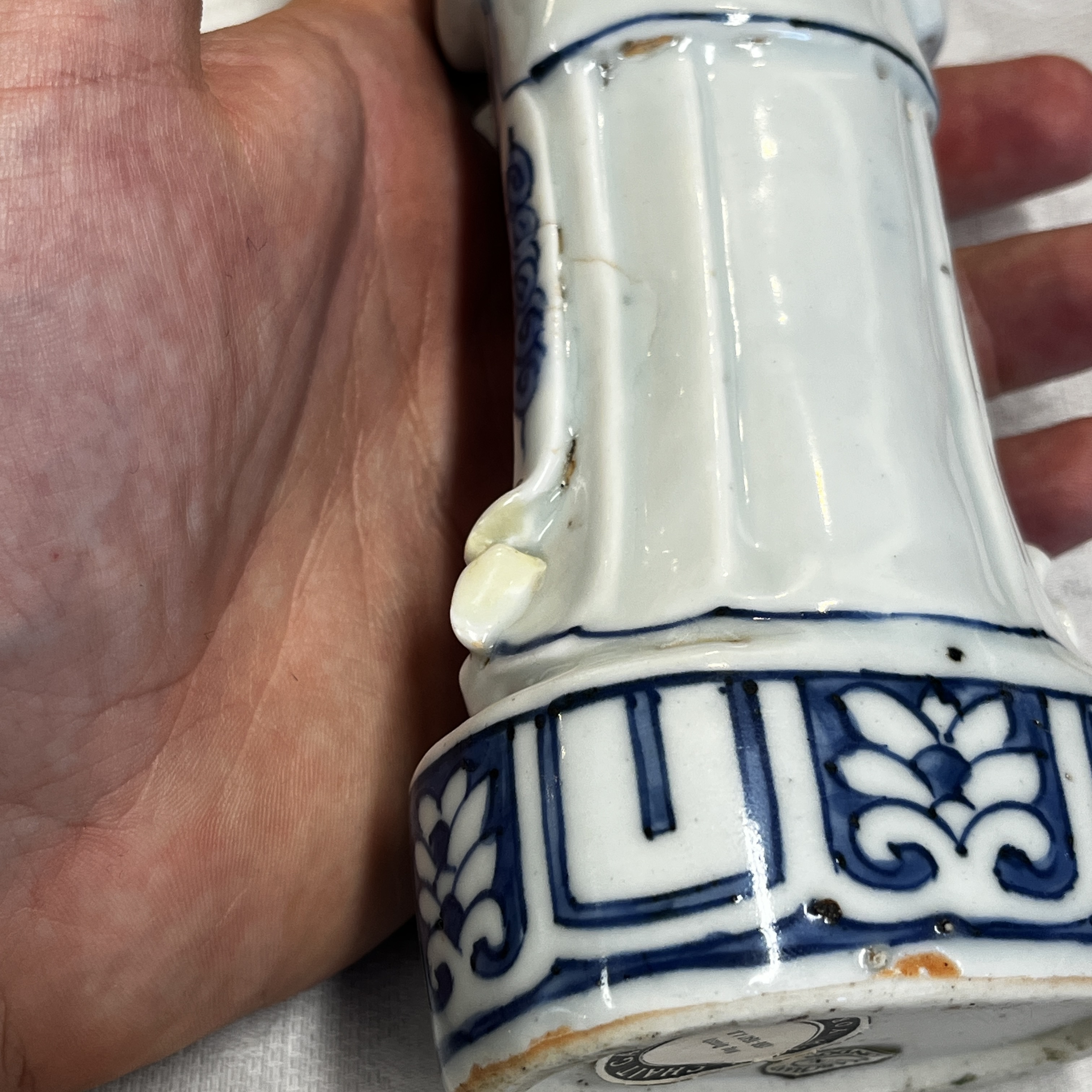 A Chinese blue and white figure of the immortal He Xiangu — photo 23