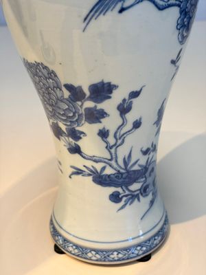 A Chinese blue and white five-piece garniture with birds among flowering branches — photo 11