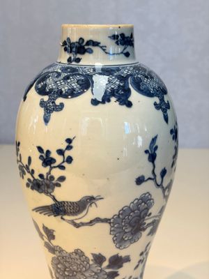 A Chinese blue and white five-piece garniture with birds among flowering branches — photo 23