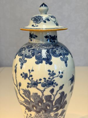 A Chinese blue and white five-piece garniture with birds among flowering branches — photo 30