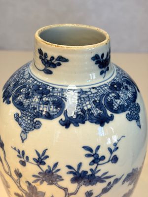 A Chinese blue and white five-piece garniture with birds among flowering branches — photo 3
