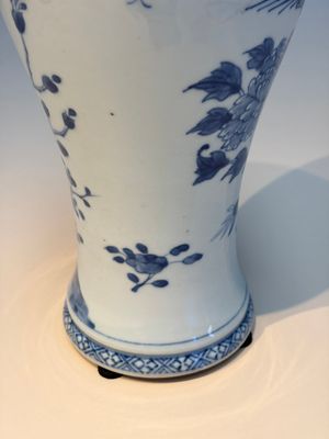 A Chinese blue and white five-piece garniture with birds among flowering branches — photo 36