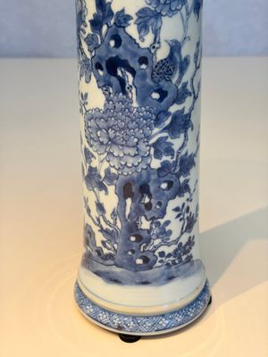 A Chinese blue and white five-piece garniture with birds among flowering branches — photo 46