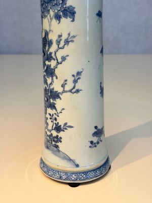 A Chinese blue and white five-piece garniture with birds among flowering branches — photo 48