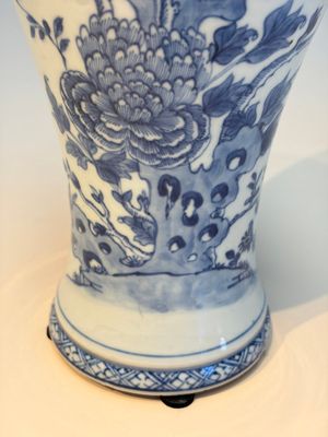 A Chinese blue and white five-piece garniture with birds among flowering branches — photo 5