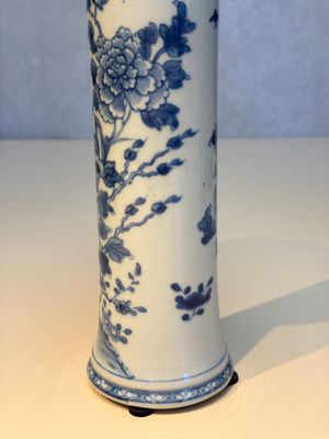 A Chinese blue and white five-piece garniture with birds among flowering branches — photo 58