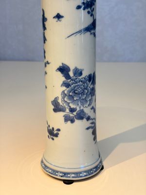 A Chinese blue and white five-piece garniture with birds among flowering branches — photo 60