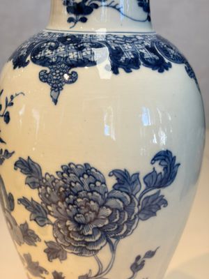 A Chinese blue and white five-piece garniture with birds among flowering branches — photo 6
