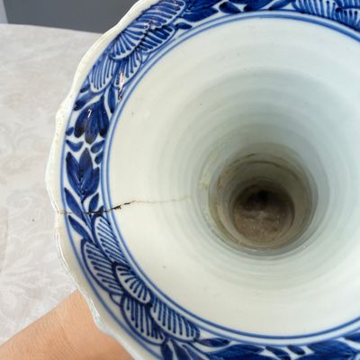A Chinese blue and white five-piece garniture with floral design — 照片 16