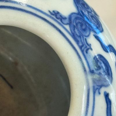A Chinese blue and white globular water pot — 照片 12