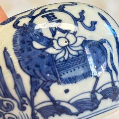 A Chinese blue and white globular water pot — 照片 8
