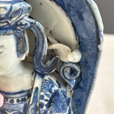 A Chinese blue and white group of Guanyin and attendants — photo 21