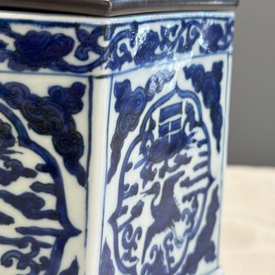 A Chinese blue and white hexagonal censer — foto 12