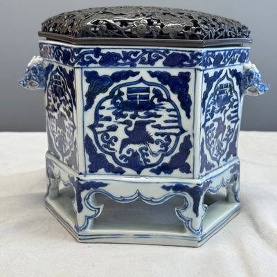 A Chinese blue and white hexagonal censer — foto 3