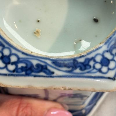 A Chinese blue and white hexagonal salt after a European silver model — photo 14