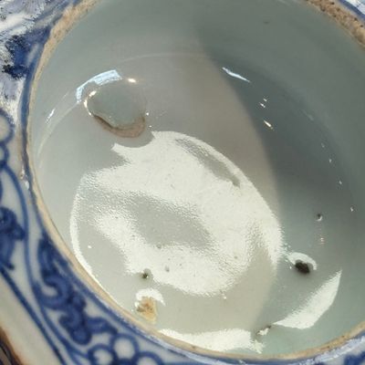 A Chinese blue and white hexagonal salt after a European silver model — photo 15