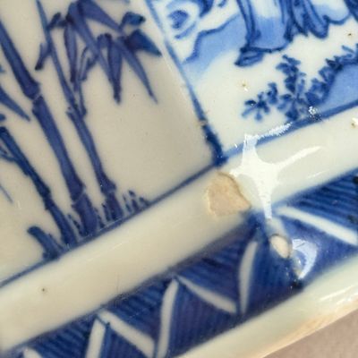 A Chinese blue and white hexagonal salt after a European silver model — photo 19