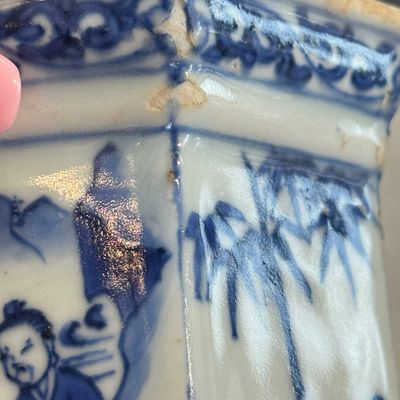 A Chinese blue and white hexagonal salt after a European silver model — photo 20