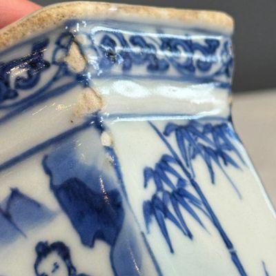 A Chinese blue and white hexagonal salt after a European silver model — photo 22