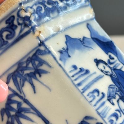 A Chinese blue and white hexagonal salt after a European silver model — photo 24