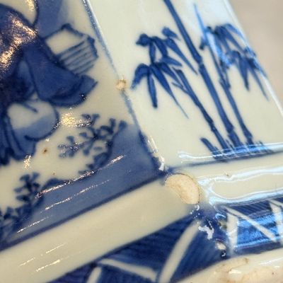 A Chinese blue and white hexagonal salt after a European silver model — photo 25