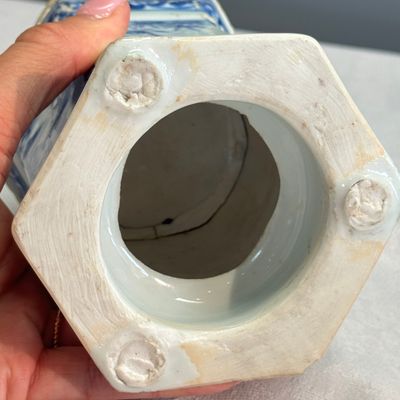 A Chinese blue and white hexagonal salt after a European silver model — photo 27