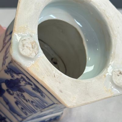 A Chinese blue and white hexagonal salt after a European silver model — photo 28