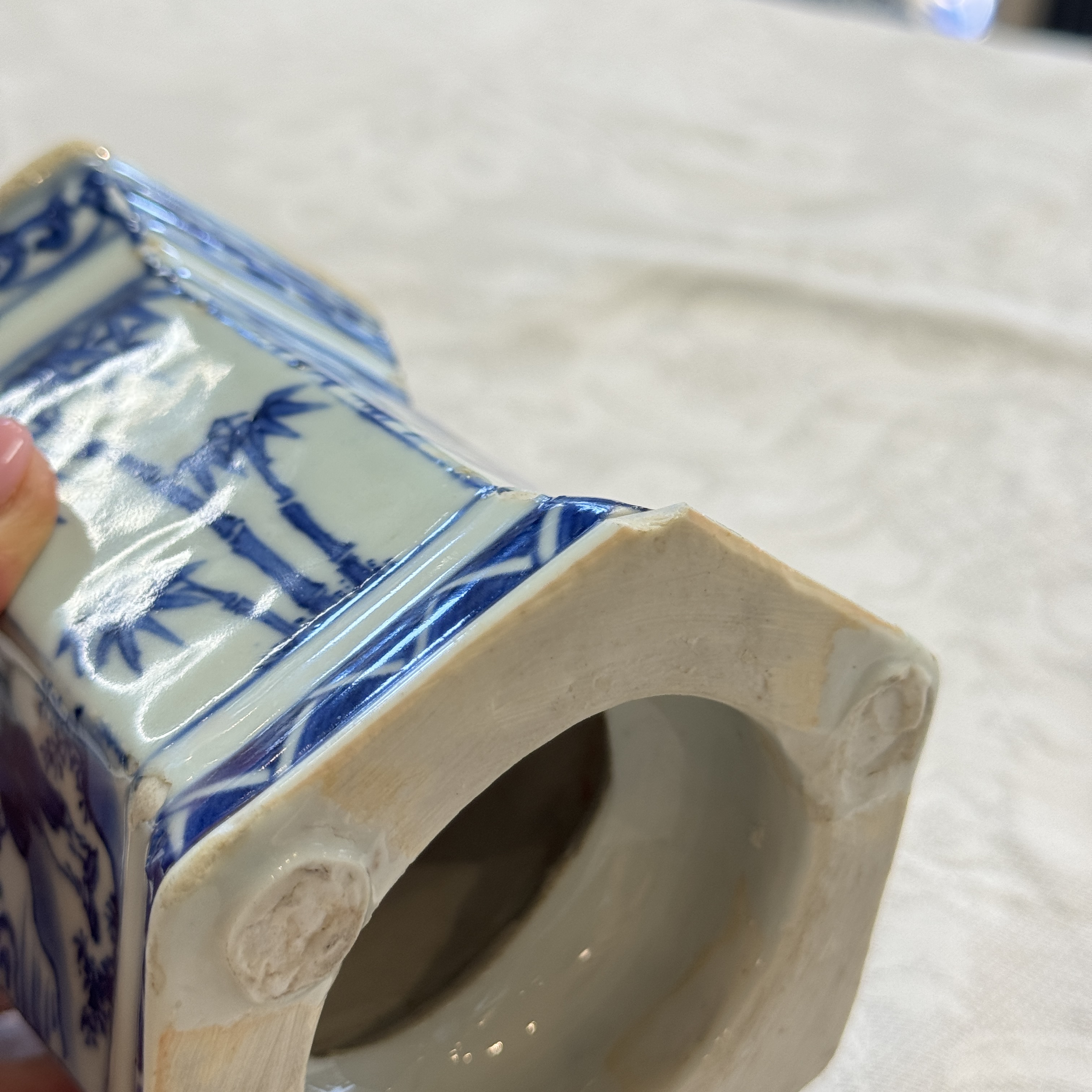 A Chinese blue and white hexagonal salt after a European silver model — photo 36