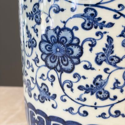A Chinese blue and white 'lotus scroll' vase — 照片 9