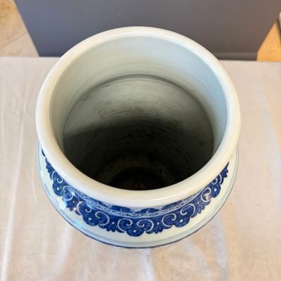 A Chinese blue and white 'lotus scroll' vase — 照片 12