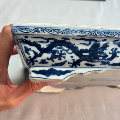 A Chinese blue and white openwork rectangular box and cover — photo 29