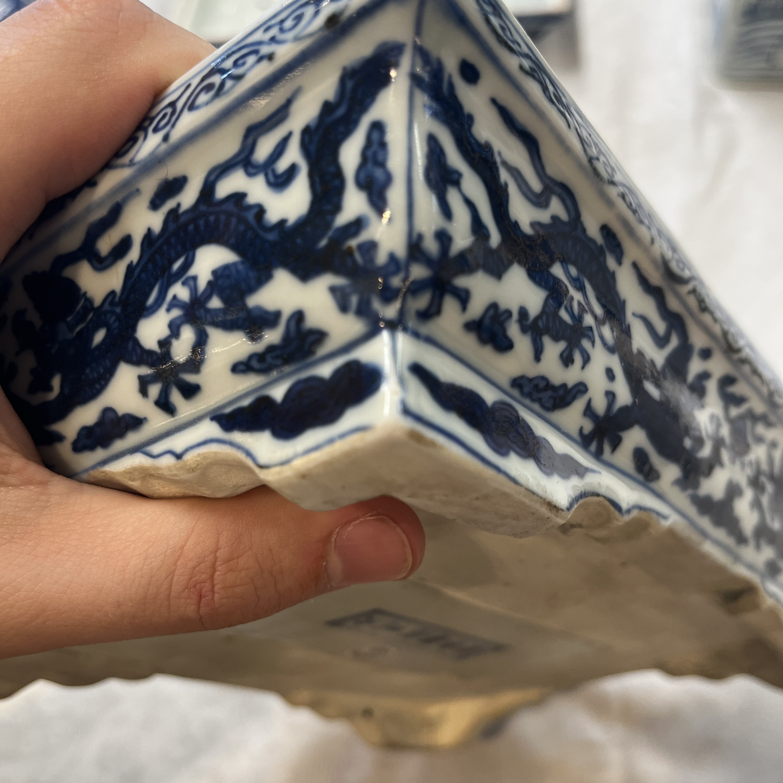 A Chinese blue and white openwork rectangular box and cover — photo 50