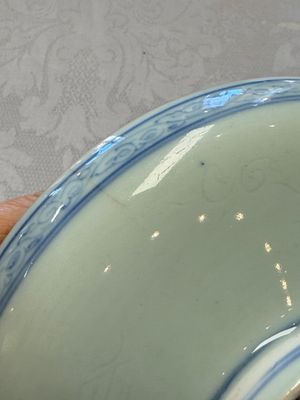 A Chinese blue and white pencil-style 'Buddhist Lions' plate — photo 11