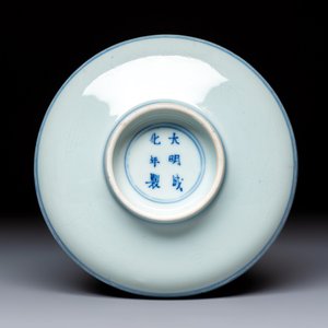 A Chinese blue and white pencil-style 'Buddhist Lions' plate — photo 2