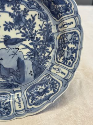 A Chinese blue and white plate with birds in a landscape — photo 5