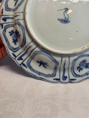 A Chinese blue and white plate with birds in a landscape — photo 9