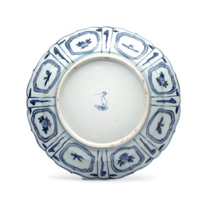 A Chinese blue and white plate with birds in a landscape — photo 2