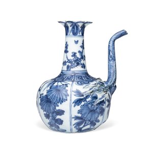 A Chinese blue and white pomegranate-shaped ewer — 照片 4