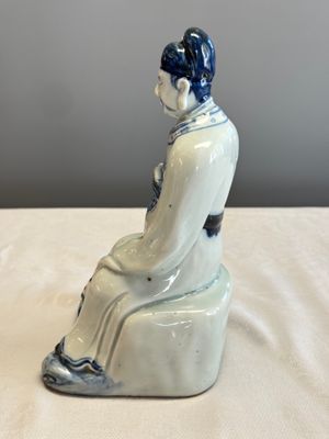 A Chinese blue and white seated figure of Wenchang — photo 2