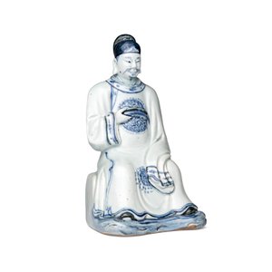 A Chinese blue and white seated figure of Wenchang — photo 1