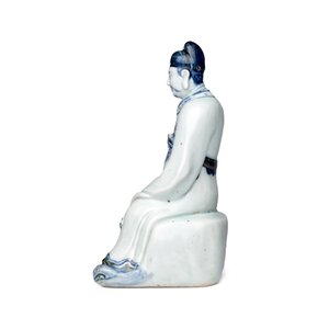 A Chinese blue and white seated figure of Wenchang — photo 3