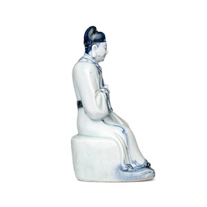 A Chinese blue and white seated figure of Wenchang — photo 5